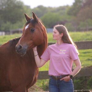 femme de cheval - rose poudré